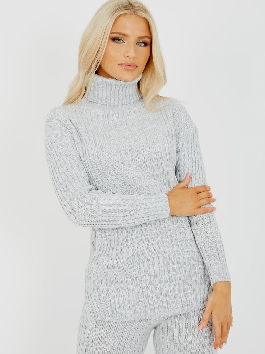 New Roll Neck Knitted Top & Trouser Co- Ord