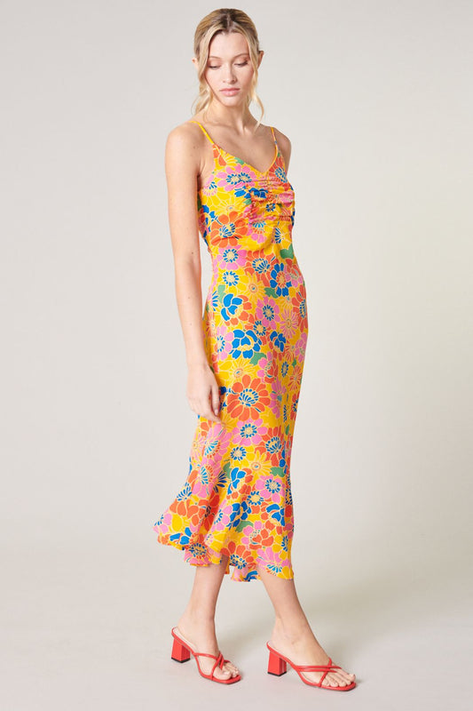 Zippy Gold  Floral  Dress